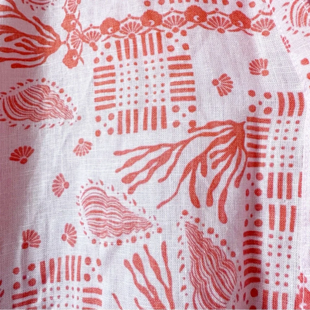 Sigrid Olsen Coral Seashell Linen Coverup - Picture 4 of 11